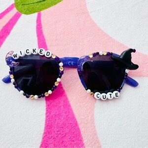 Purple Witchy Sunglasses with Beads